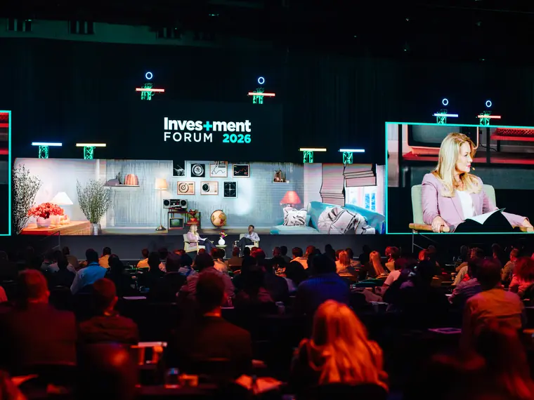 The Investment Forum 2026 — a panel discussion on the main stage